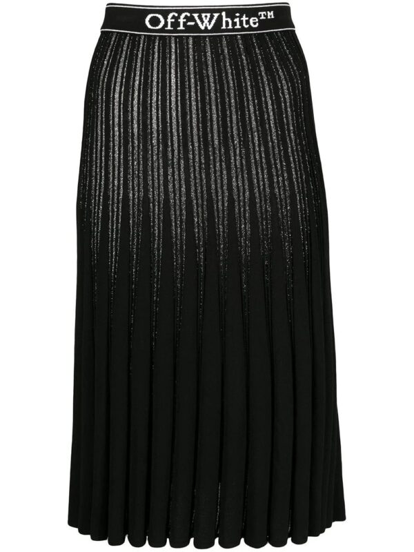 Off-White  metallic knitted pleated skirt