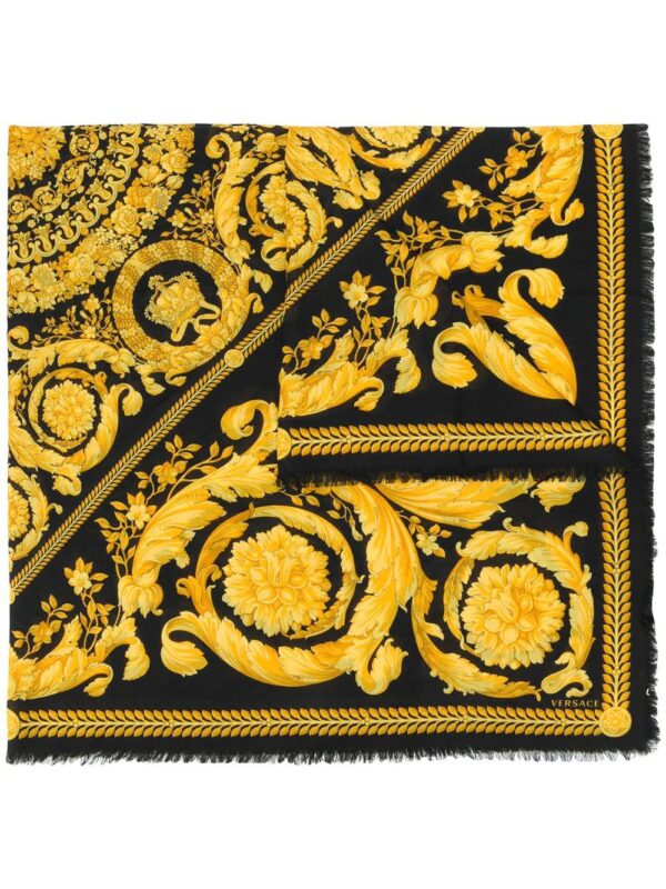 Versace  fine knit baroque print scarf
