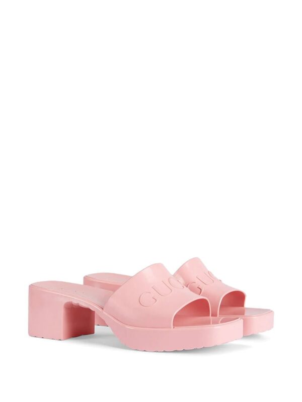 Gucci logo embossed sandals - Image 2