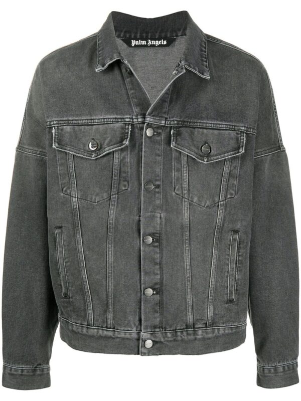 Palm Angels  logo over denim jacket