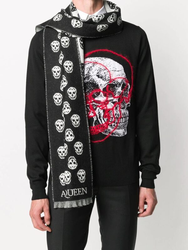 Alexander McQueen  skull jacquard-woven scarf - Image 2