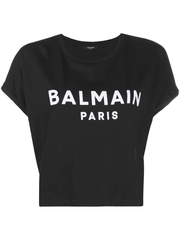 Balmain  cropped logo T-shirt