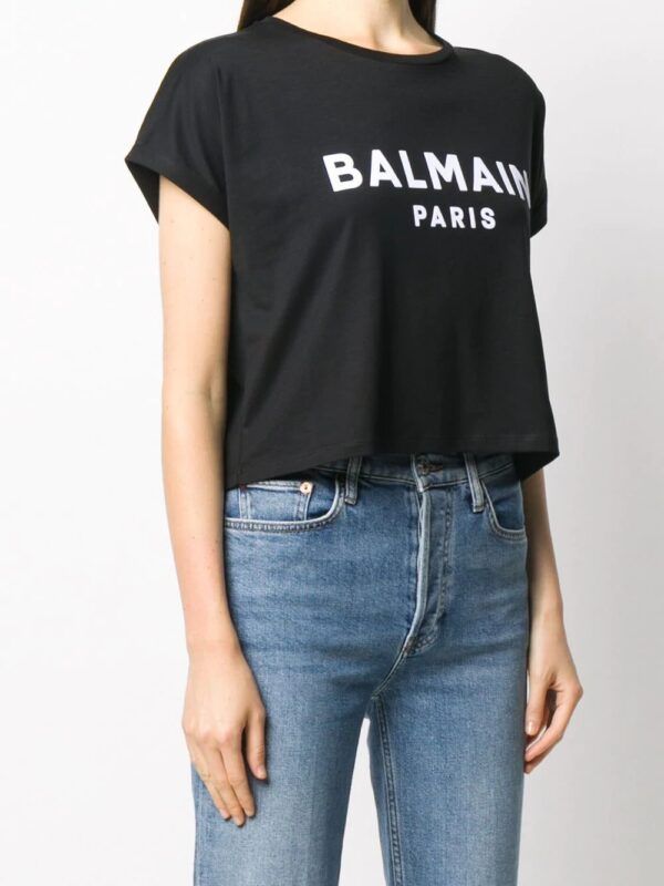Balmain  cropped logo T-shirt - Image 3