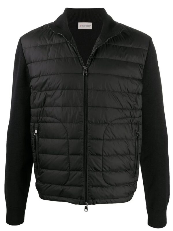 Moncler  padded-panel knitted jacket
