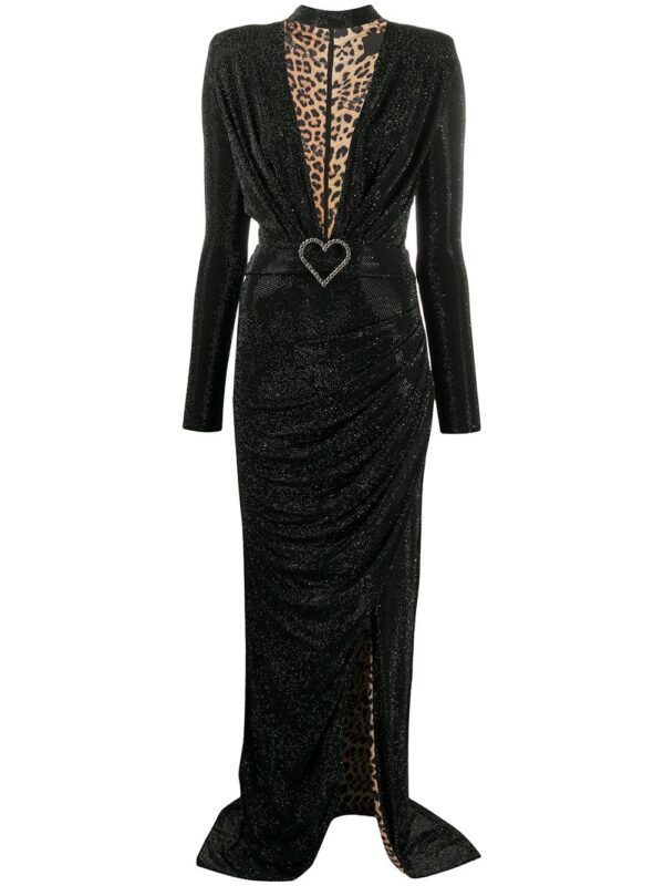 Philipp Plein Aphrodite stud embellished asymmetric dress