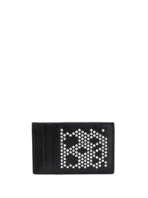 Alexander McQueen crystal-embellished leather cardholder - Image 2