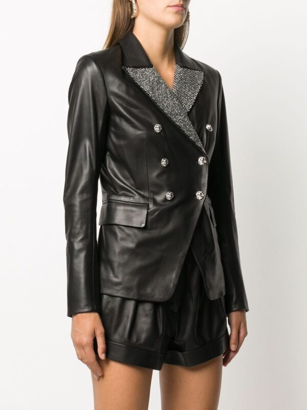 Philipp Plein  crystal-embellished double-breasted jacket - Image 3