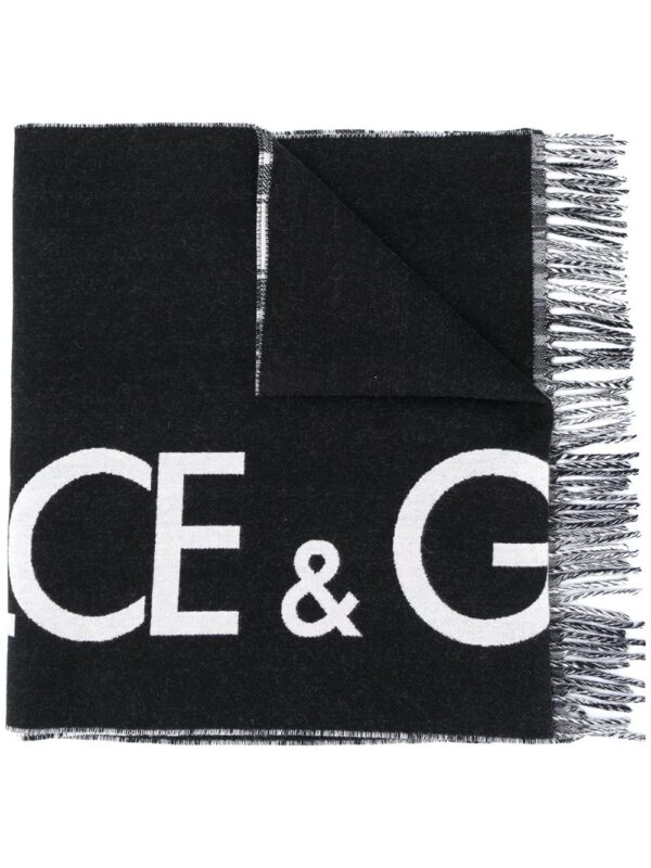 Dolce & Gabbana  reversible logo cashmere-wool blend scarf with check print