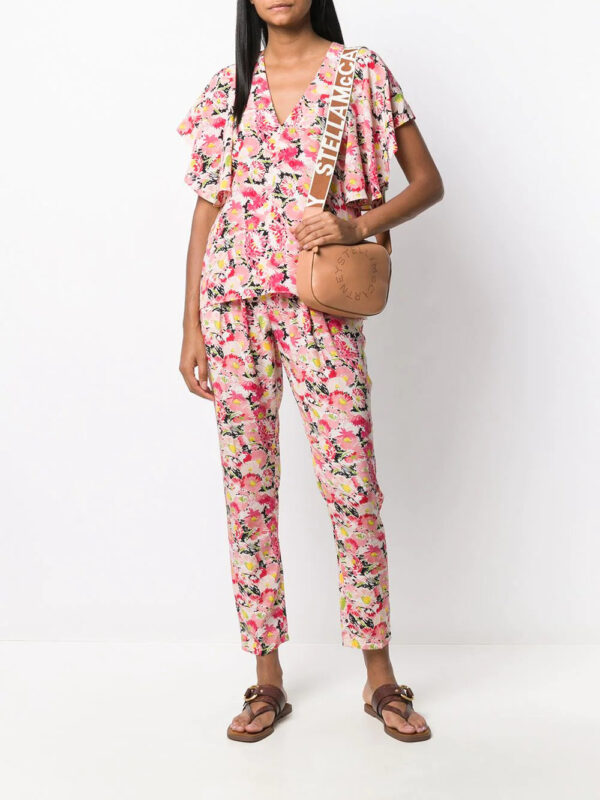 Stella McCartney  floral-print flounce-sleeve blouse - Image 2