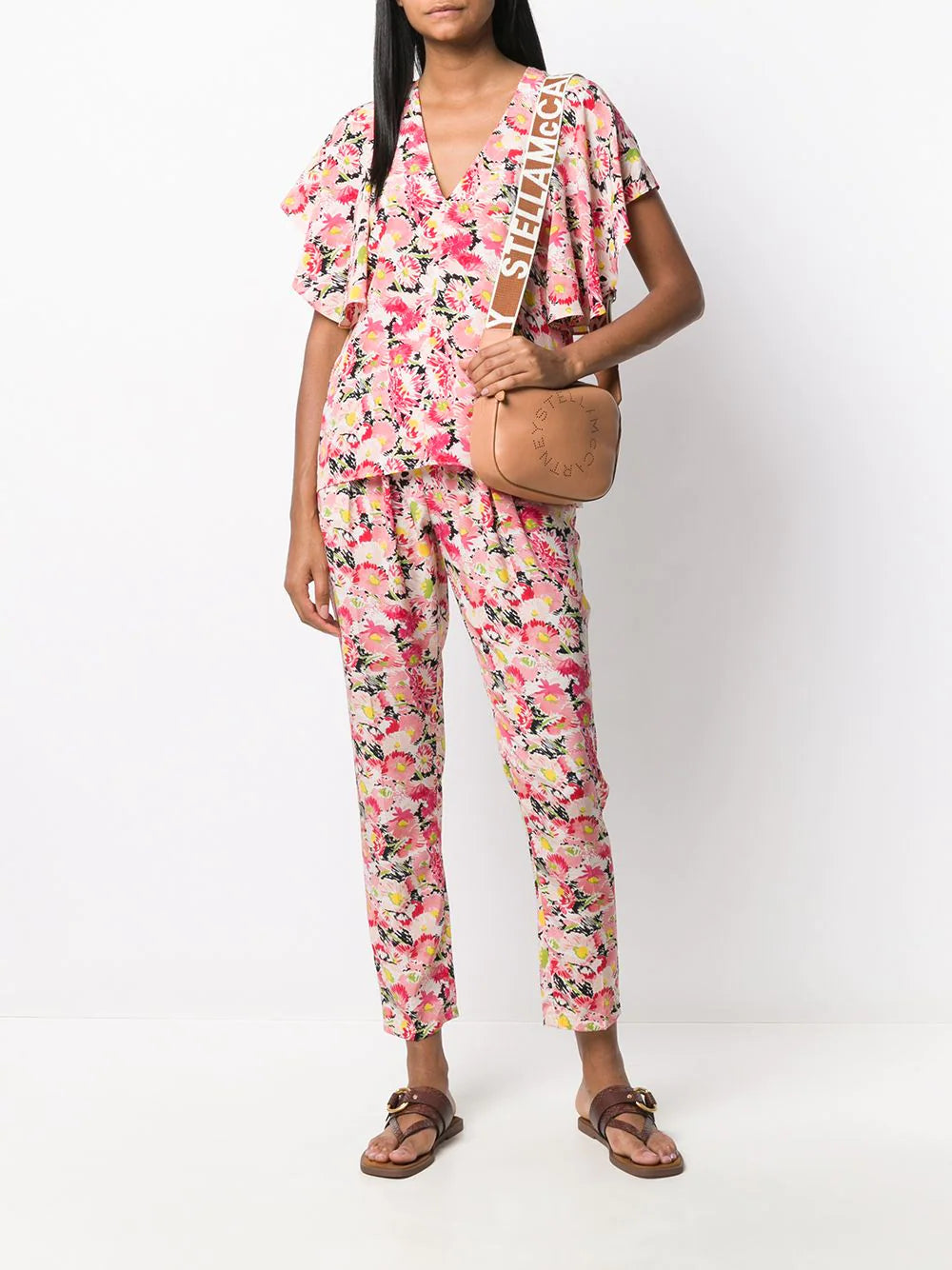 Stella McCartney  floral-print flounce-sleeve blouse - Image 2