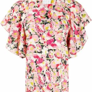 Stella McCartney  floral-print flounce-sleeve blouse