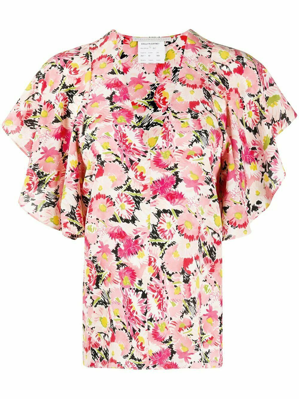 Stella McCartney  floral-print flounce-sleeve blouse