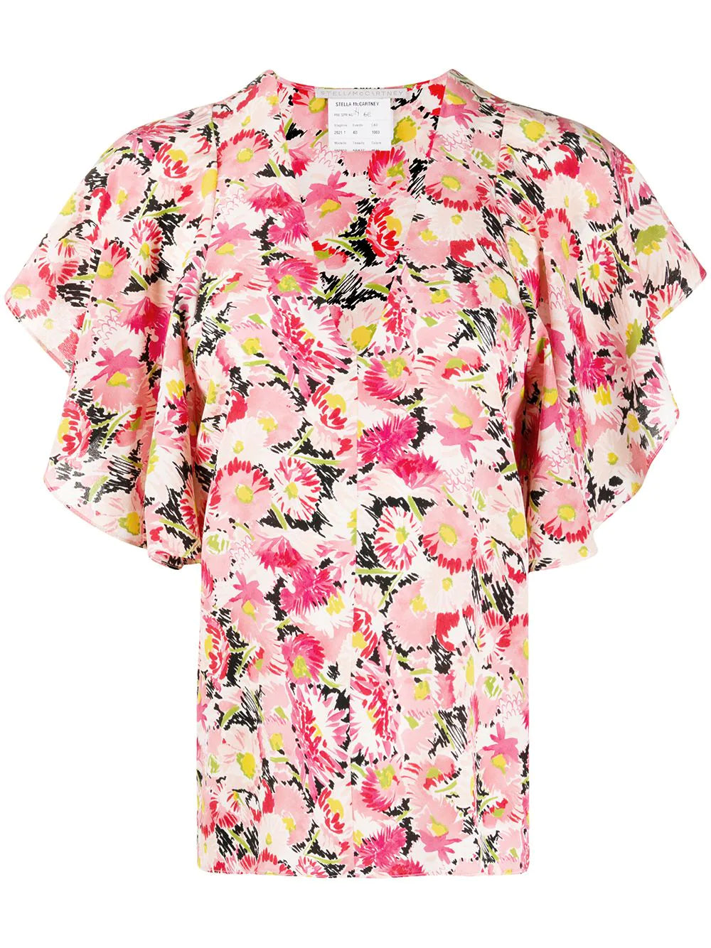 Stella McCartney  floral-print flounce-sleeve blouse
