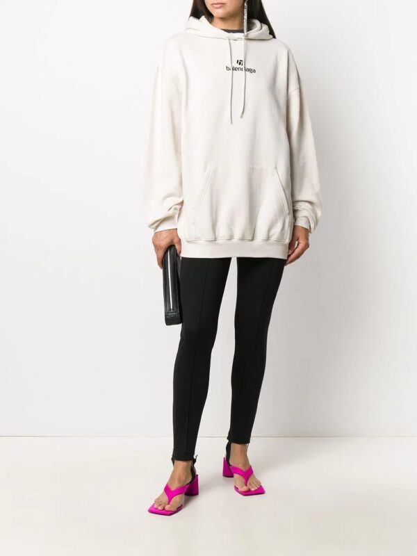 Balenciaga  logo print cotton hoodie - Image 2