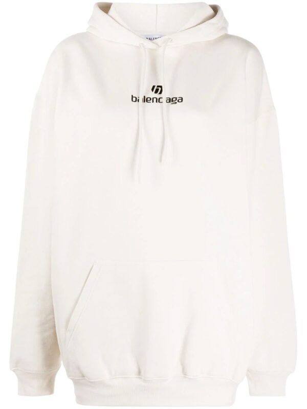 Balenciaga  logo print cotton hoodie