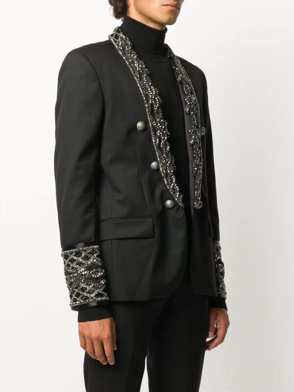 Balmain  embroidery double-breasted blazer - Image 3