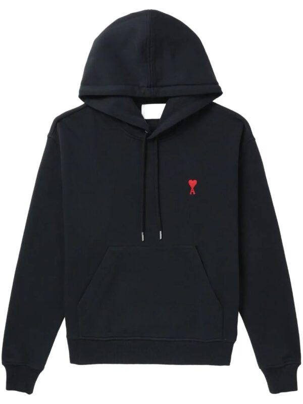 AMI Paris  logo-embroidered drawstring hoodie
