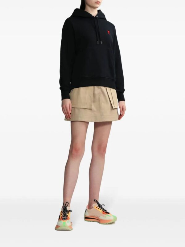 AMI Paris  logo-embroidered drawstring hoodie - Image 3