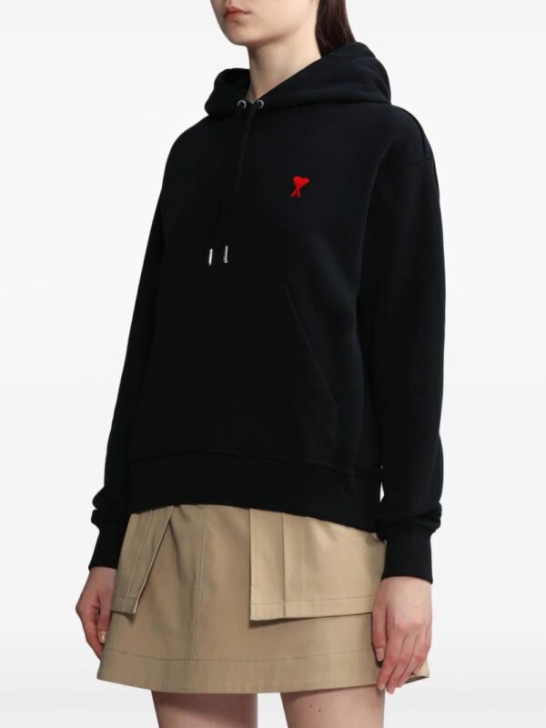 AMI Paris  logo-embroidered drawstring hoodie - Image 2