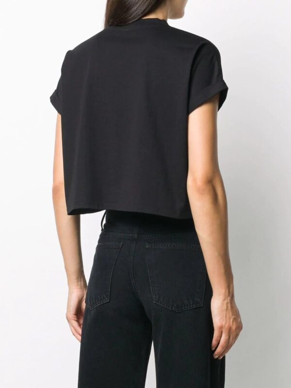Balmain  logo-embroidered cropped T-shirt - Image 4