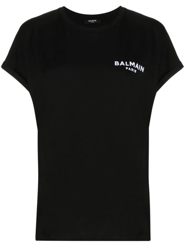 Balmain  small flocked logo T-shirt