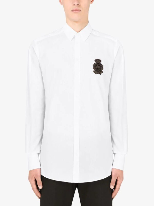 Dolce & Gabbana  appliqué cotton-poplin shirt - Image 3