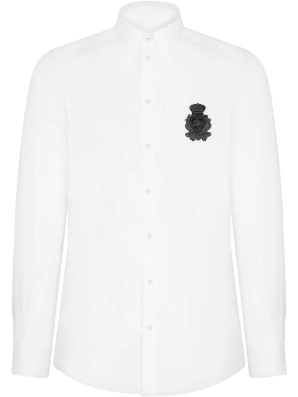 Dolce & Gabbana  appliqué cotton-poplin shirt