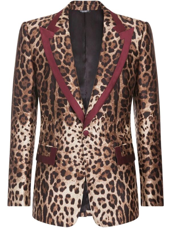 Dolce & Gabbana  leopard print single-breasted blazer