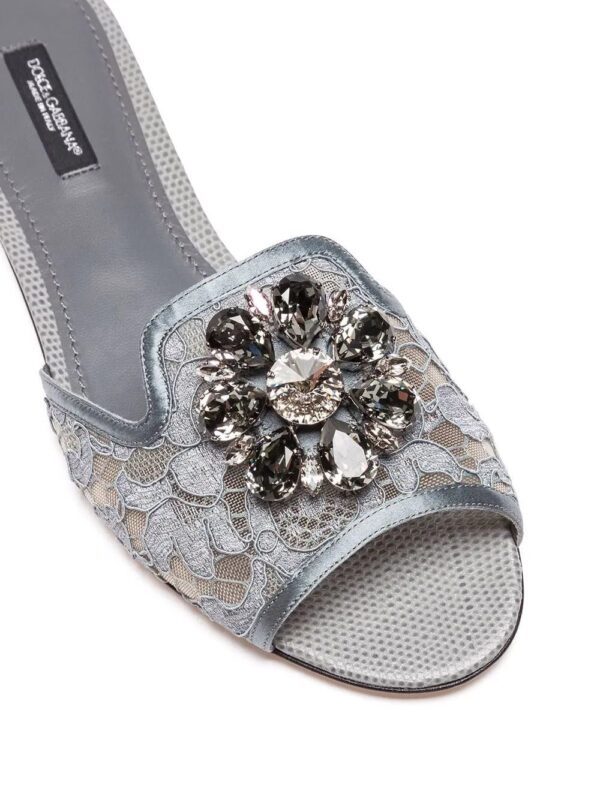 Dolce & Gabbana  crystal-flower lace slides - Image 2