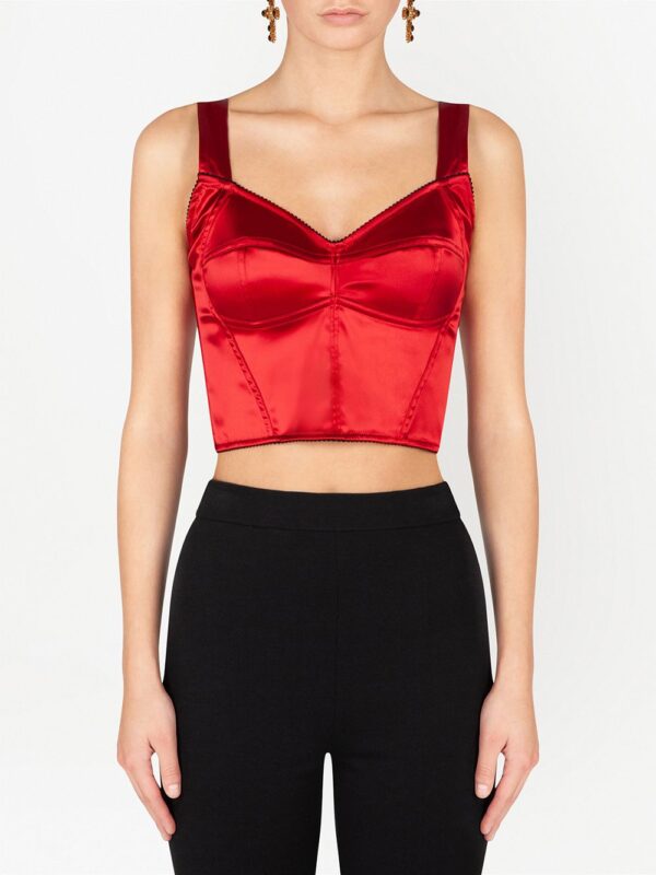 Dolce & Gabbana satin bustier top - Image 3