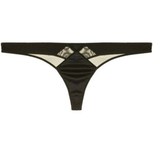 Fleur Du Mal  Satin Luxe topstitch thong