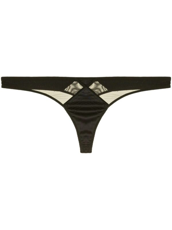 Fleur Du Mal  Satin Luxe topstitch thong