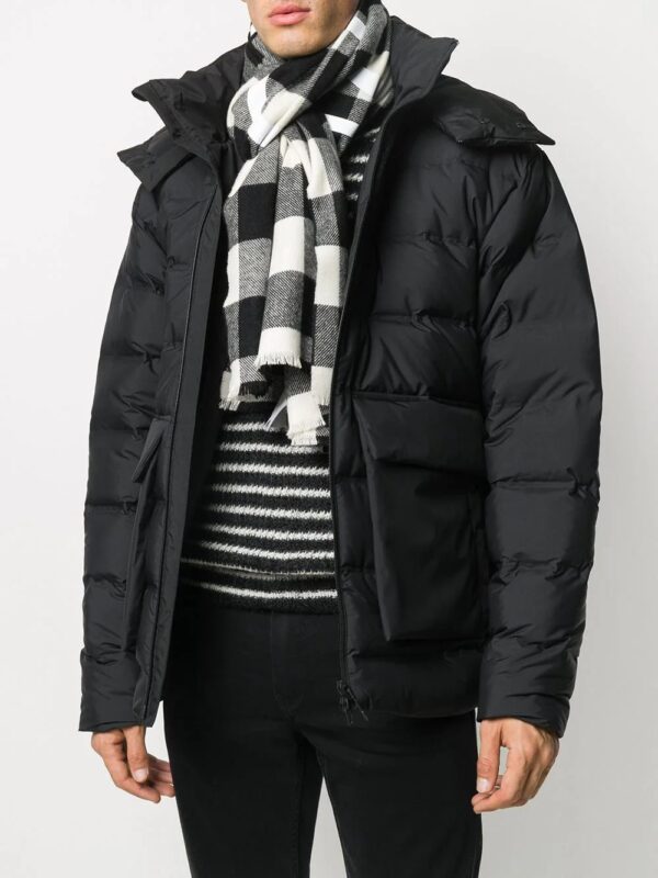 Moncler  logo print checked scarf - Image 2