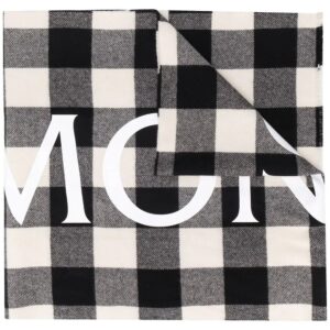 Moncler  logo print checked scarf