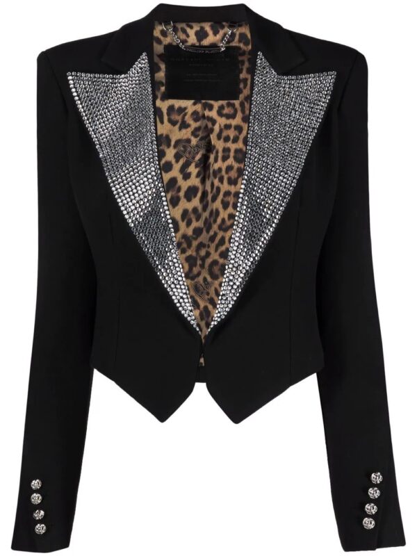 Philipp Plein  crystal-embellished cropped blazer