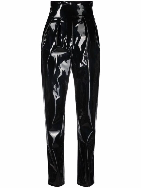 Philipp Plein  high-waisted long latex trousers