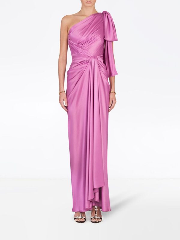 Dolce & Gabbana bow-detail one-shoulder silk dress - Image 2