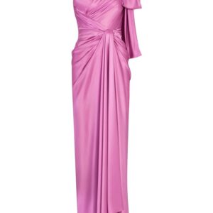 Dolce & Gabbana bow-detail one-shoulder silk dress