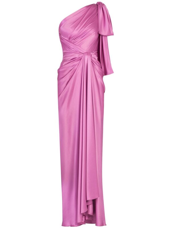 Dolce & Gabbana bow-detail one-shoulder silk dress