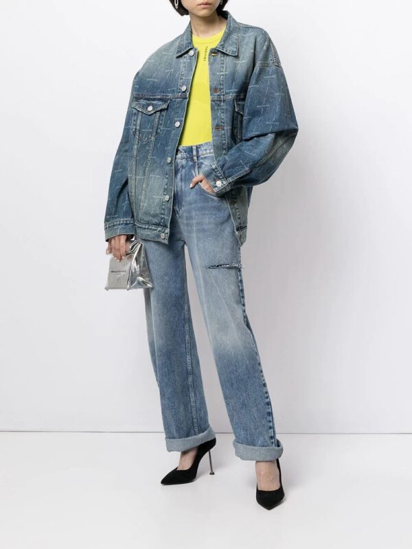 Balenciaga  logo-print denim jacket - Image 2