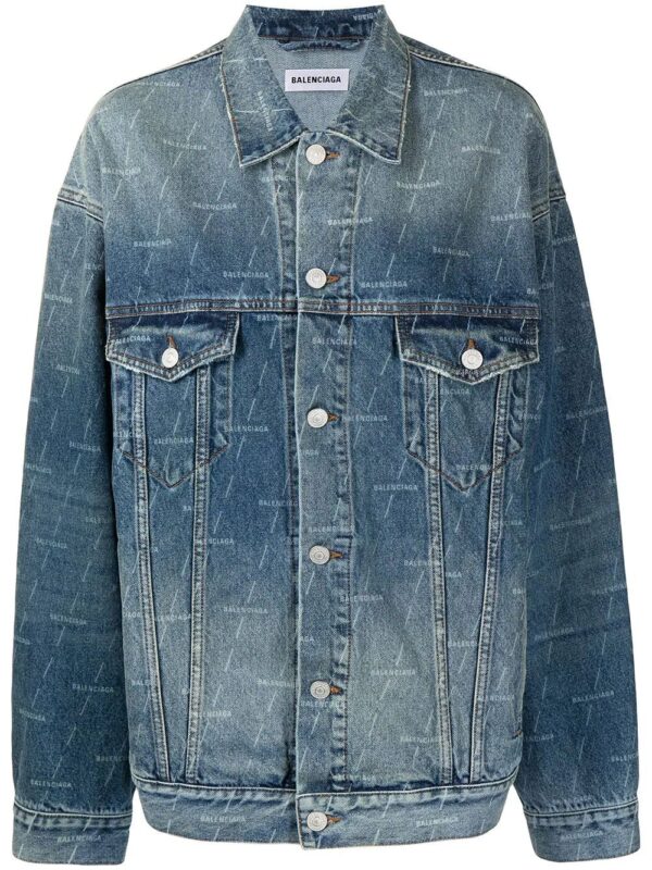 Balenciaga  logo-print denim jacket
