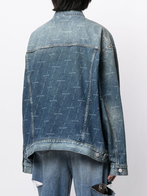 Balenciaga  logo-print denim jacket - Image 4