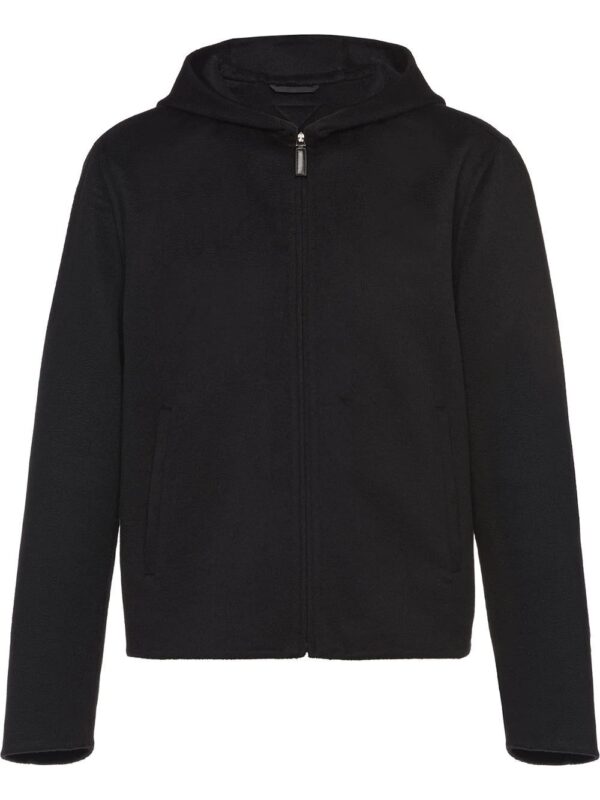 Prada  zip front knitted hoodie