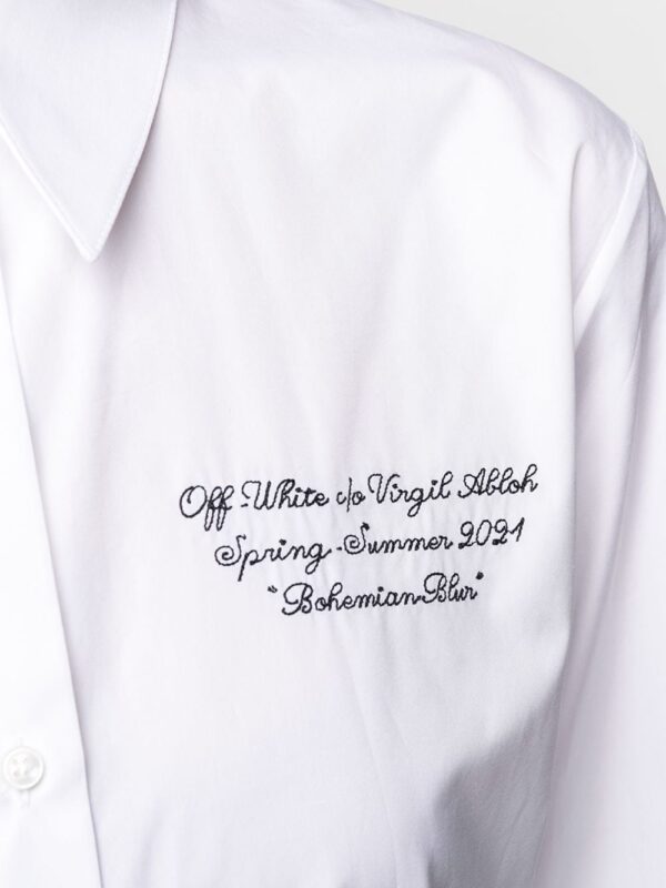 Off-White embroidered logo shirt dress - Image 5
