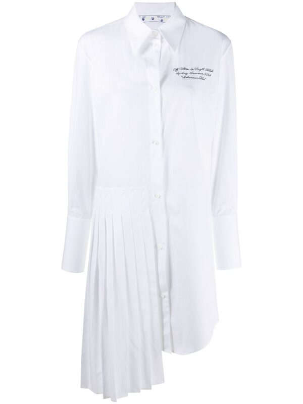 Off-White embroidered logo shirt dress