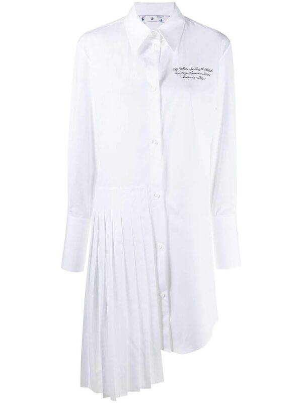 Off-White  embroidered logo shirt dress