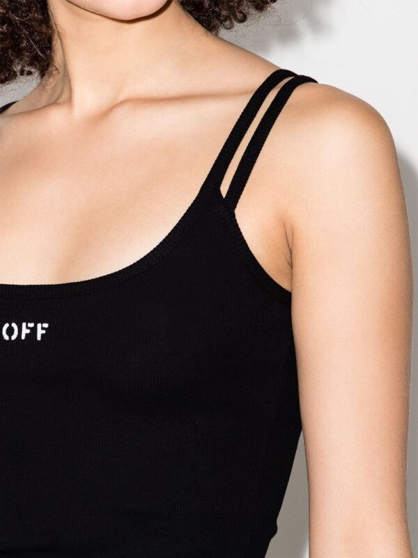 Off-White  logo-print ribbed dress - Image 4