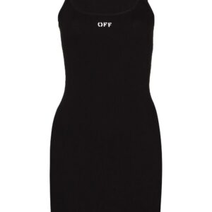 Off-White  logo-print ribbed dress