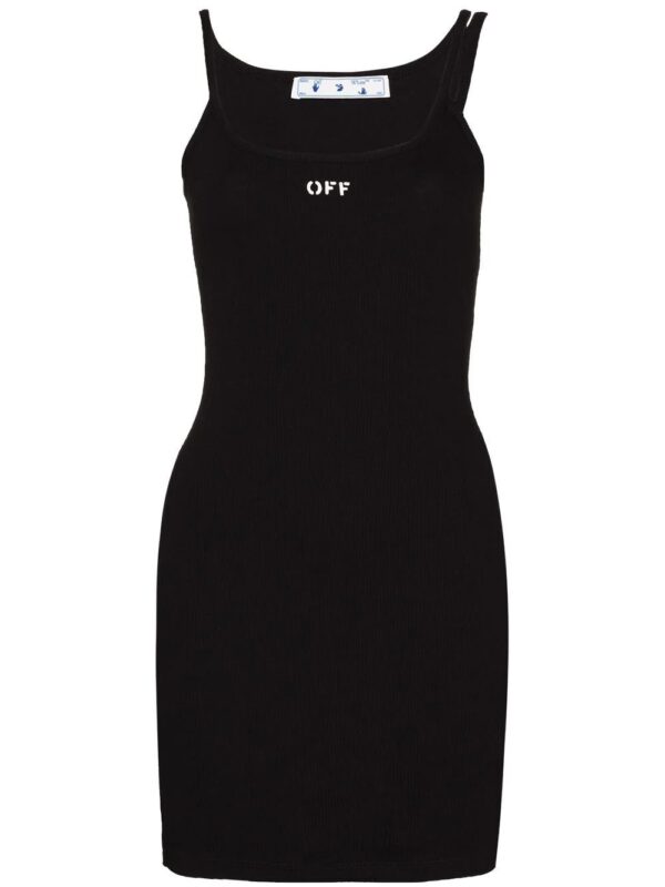 Off-White  logo-print ribbed dress
