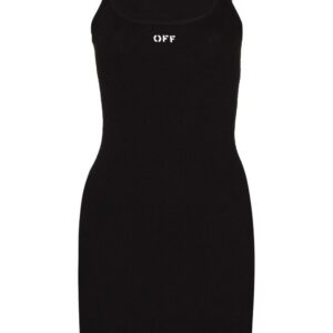 Off-White  logo-print ribbed dress